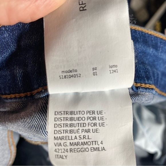 Marella Emme Blue Rhinestone Side Lined Denim Jeans - Picture 6 of 6